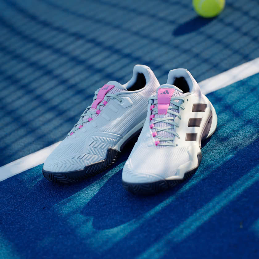 Giày Tennis Pickleball Adidas Barricade 13 | IF7792 / Crystal White / Aurora Met. / Semi Green Spark