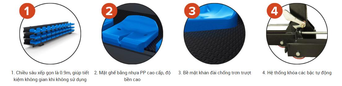 Khán Đài Xếp Lồng, Không Có Lối Cầu Thang, Sức Chứa 33 Người Sodex Sport Mã Sản Phẩm S35830