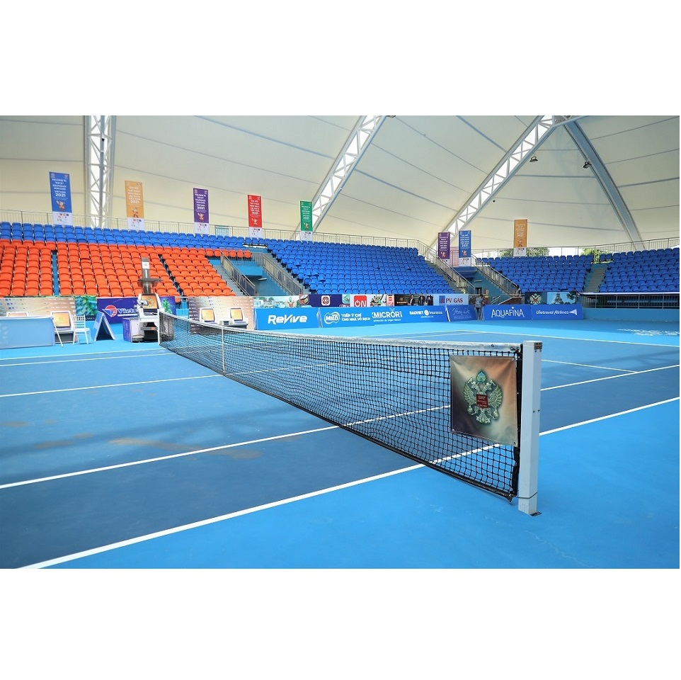 Lưới Tennis Sợi BR Ø4mm, Ô Đơn 48mm Với 6 Ô Trên Đôi, Băng Trên PES, Băng Xung Quanh PVC Có Cọc Sodex Sport Mã Sản Phẩm S25898