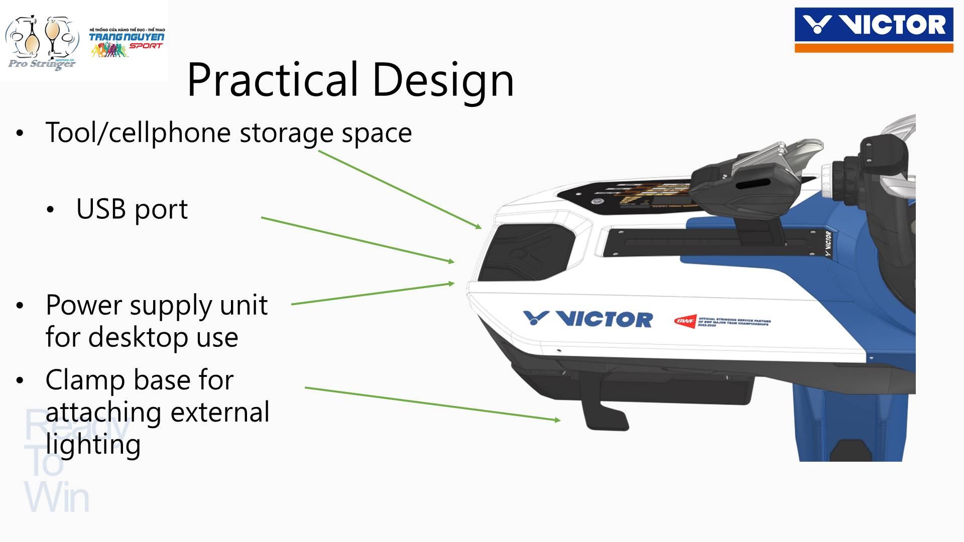 Máy Căng Vợt Victor C-7032 GT AF Màu Trắng/Xanh - Chuyên Cầu Lông