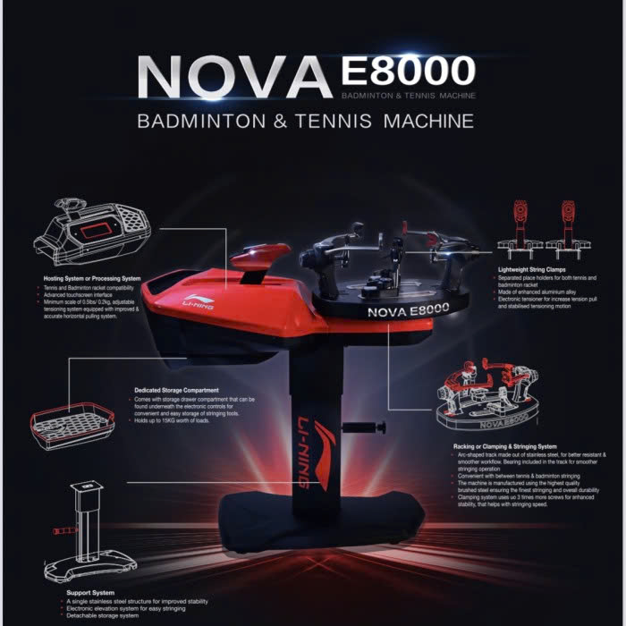 Máy Đan Vợt Điện Tử Lining Nova E8000 | Tennis và Cầu Lông