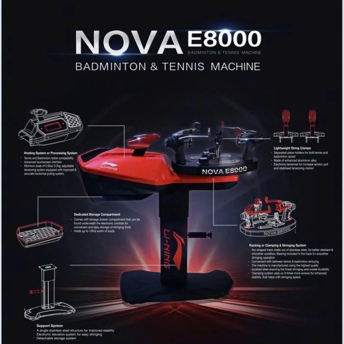 Máy Đan Vợt Điện Tử Lining Nova E8000 | Tennis và Cầu Lông