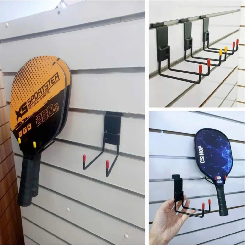 Móc Treo Vợt Pickleball Sắt chịu lực tốt sơn tĩnh điện màu đen bền bỉ