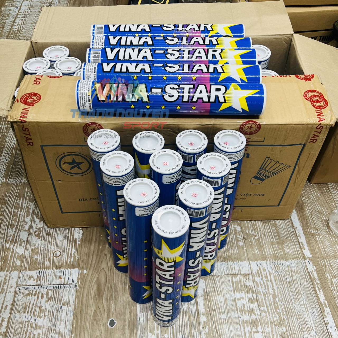 Quả Cầu Lông Vina-Star Hộp Xanh 12 Quả Loại 1