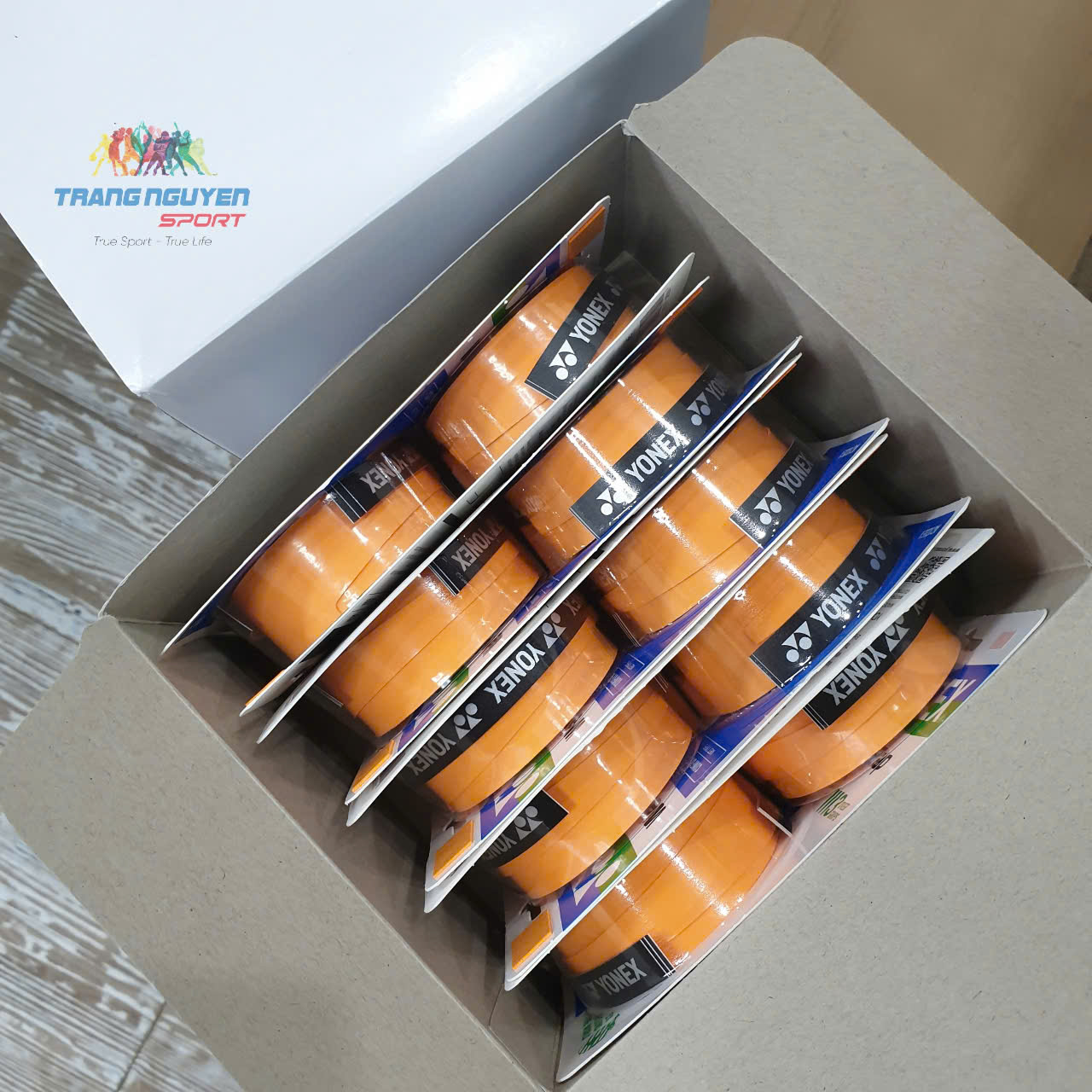 Hộp 10 Vỷ Cuốn Cán Vợt Yonex AC102EX | Màu Cam