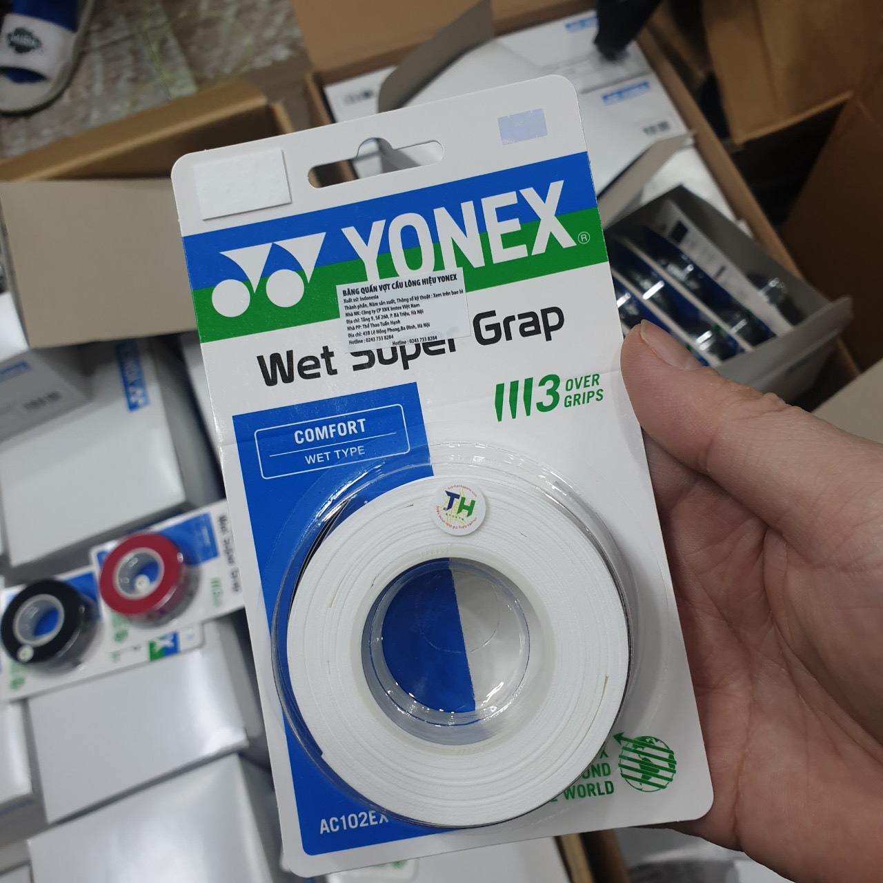 Hộp 10 Vỷ Cuốn Cán Vợt Yonex AC102EX | Màu Trắng