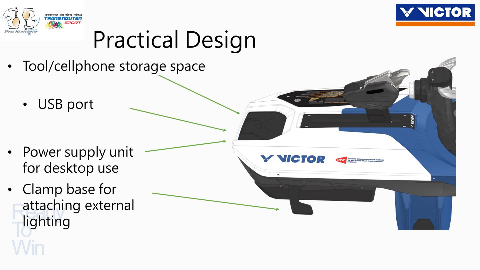 Máy Căng Vợt Victor C-7032 GT AF Màu Trắng/Xanh - Chuyên Cầu Lông