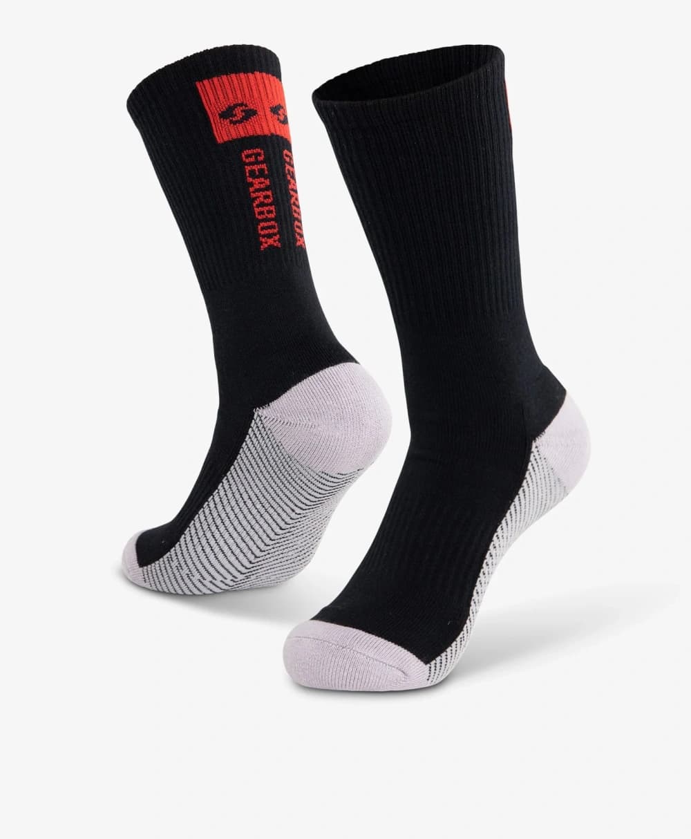 Tất Chơi Pickleball Phối Màu Đen Xám - Gearbox Crew Socks