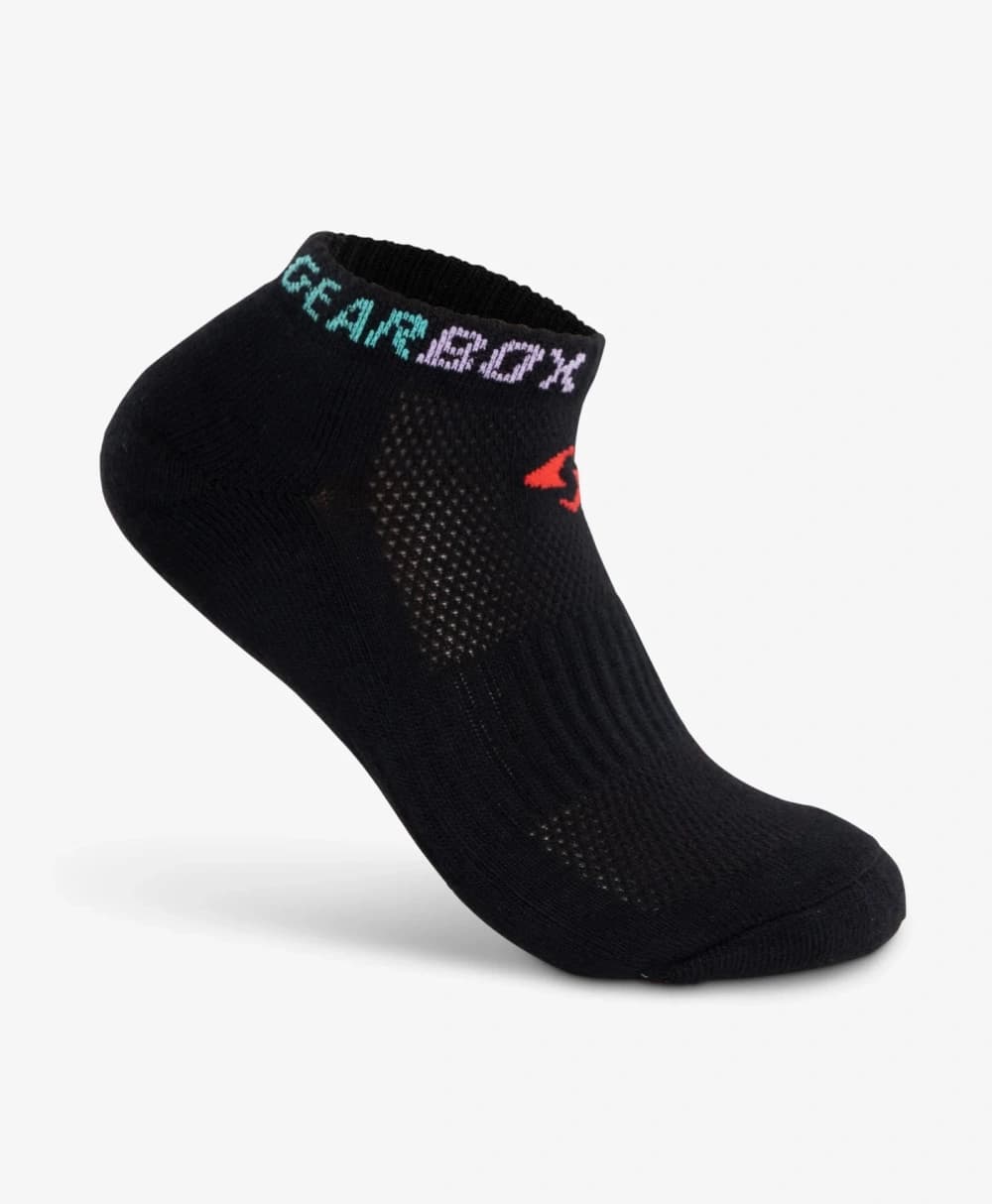 Tất Chơi Pickleball Phối Màu Đen Xanh Tím Đỏ - Gearbox No-Show Socks