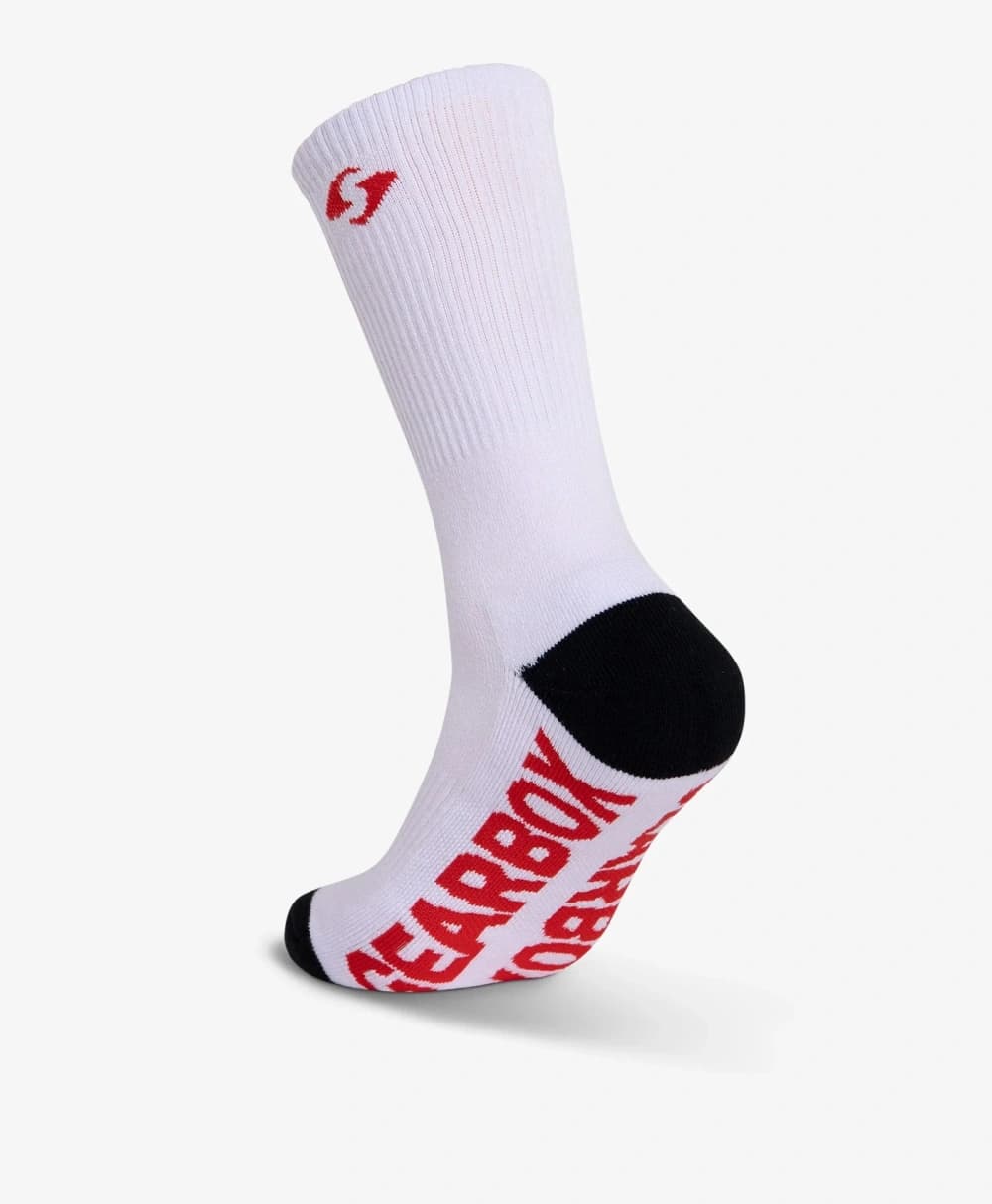 Tất Chơi Pickleball Phối Màu Trắng Đỏ - Gearbox Crew Socks