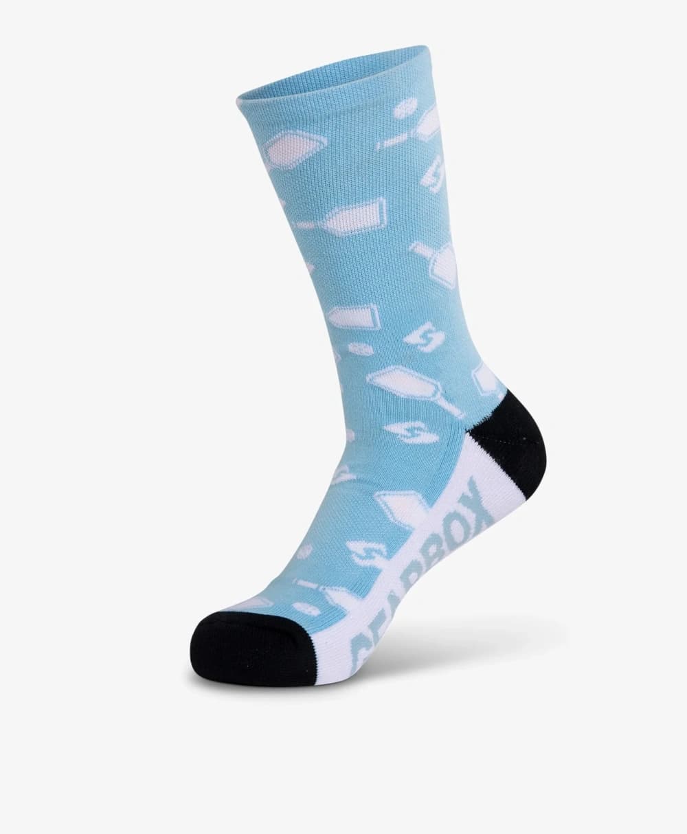 Tất Chơi Pickleball Phối Màu Xanh Trắng Đen - Gearbox Crew Socks
