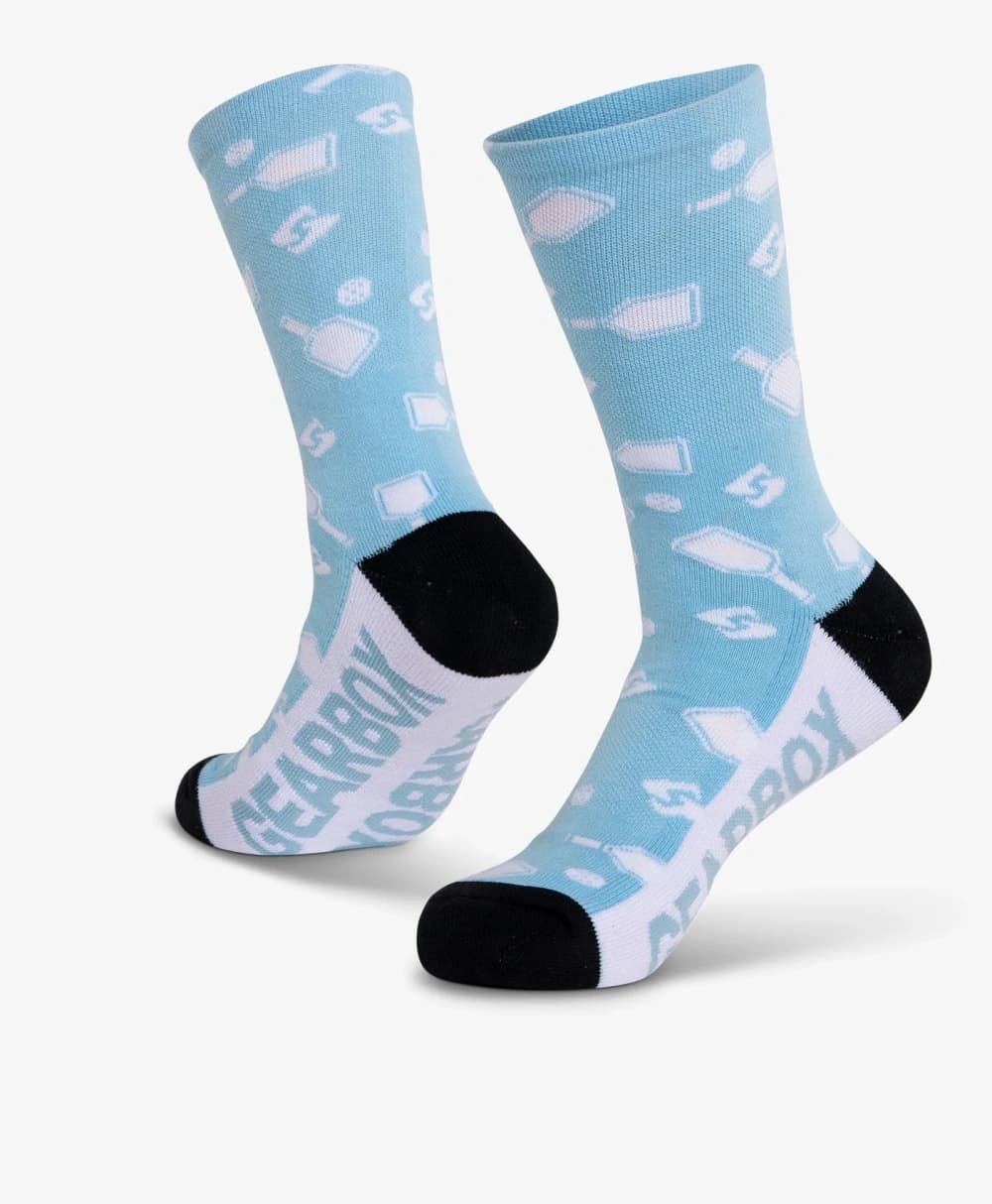 Tất Chơi Pickleball Phối Màu Xanh Trắng Đen - Gearbox Crew Socks
