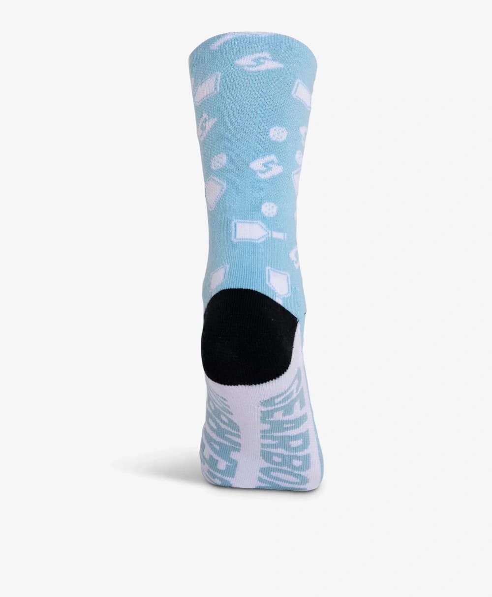 Tất Chơi Pickleball Phối Màu Xanh Trắng Đen - Gearbox Crew Socks
