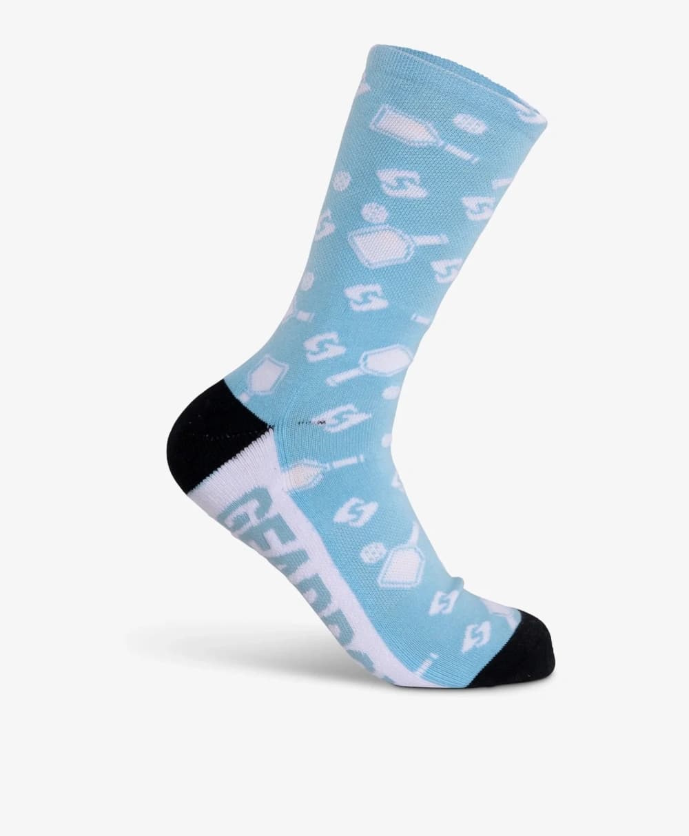 Tất Chơi Pickleball Phối Màu Xanh Trắng Đen - Gearbox Crew Socks