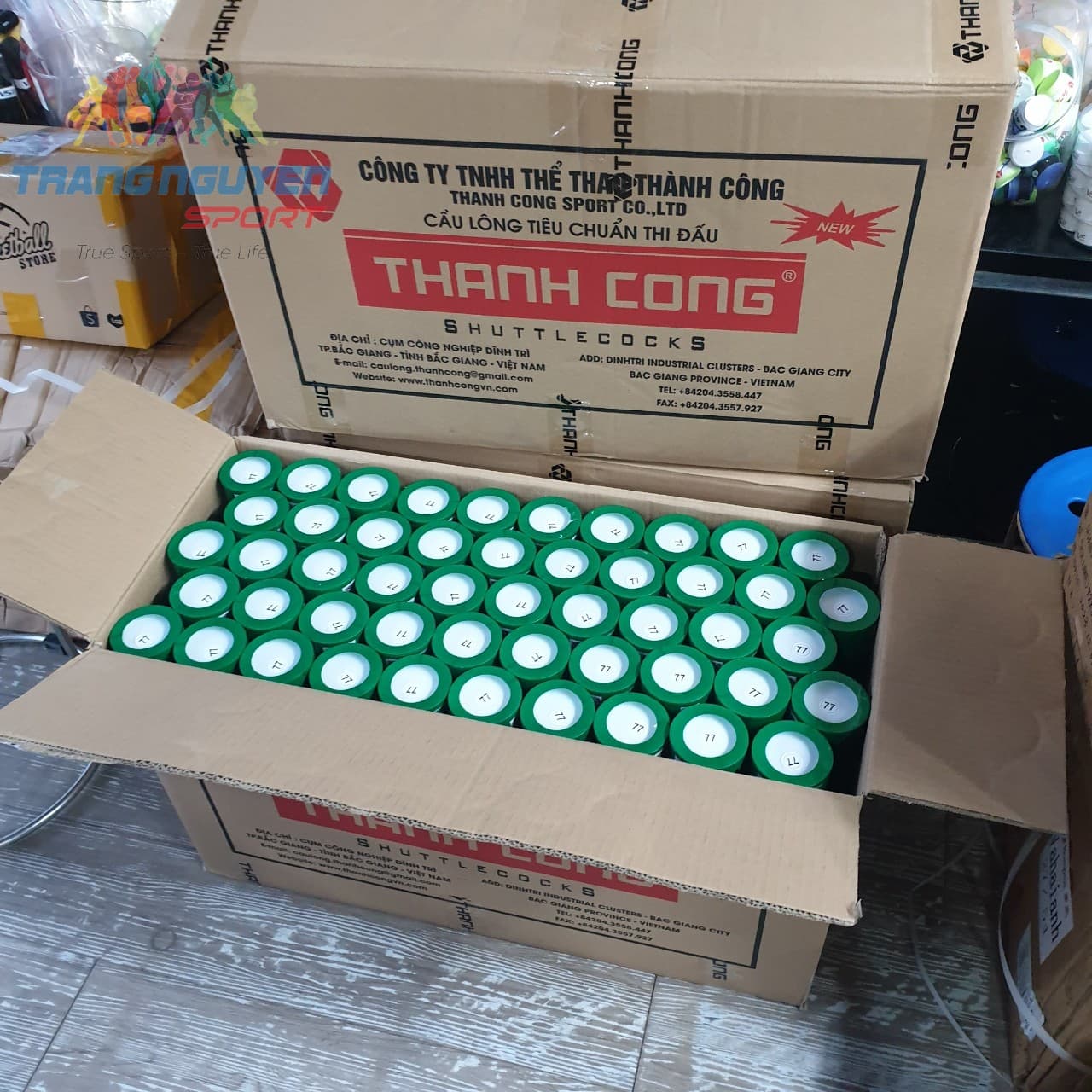 Thùng Cầu Lông Thành Công Xanh 77 Xanh/Đen New 2024 | 12 Quả /Chơi trong nhà