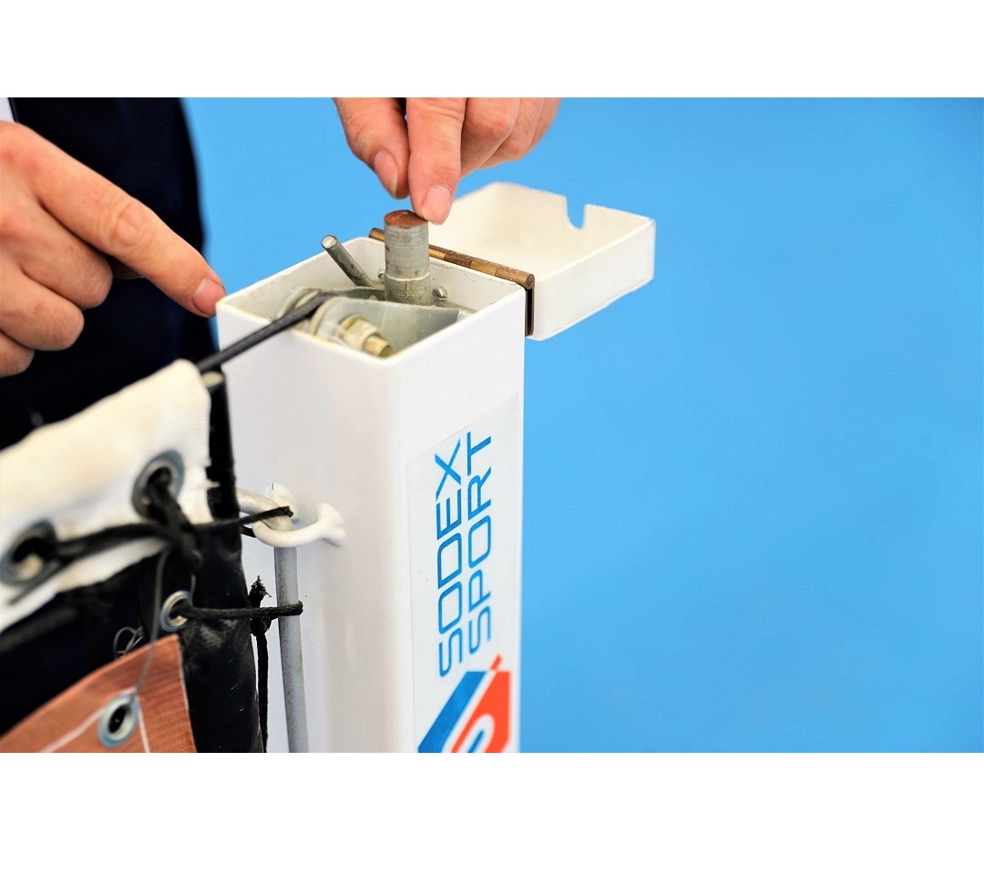 Trụ Tennis Chôn Nòng, Ống Kẽm Vuông 80 x 80mm, Tăng Đơ Trong Sodex Sport Mã Sản Phẩm S25225