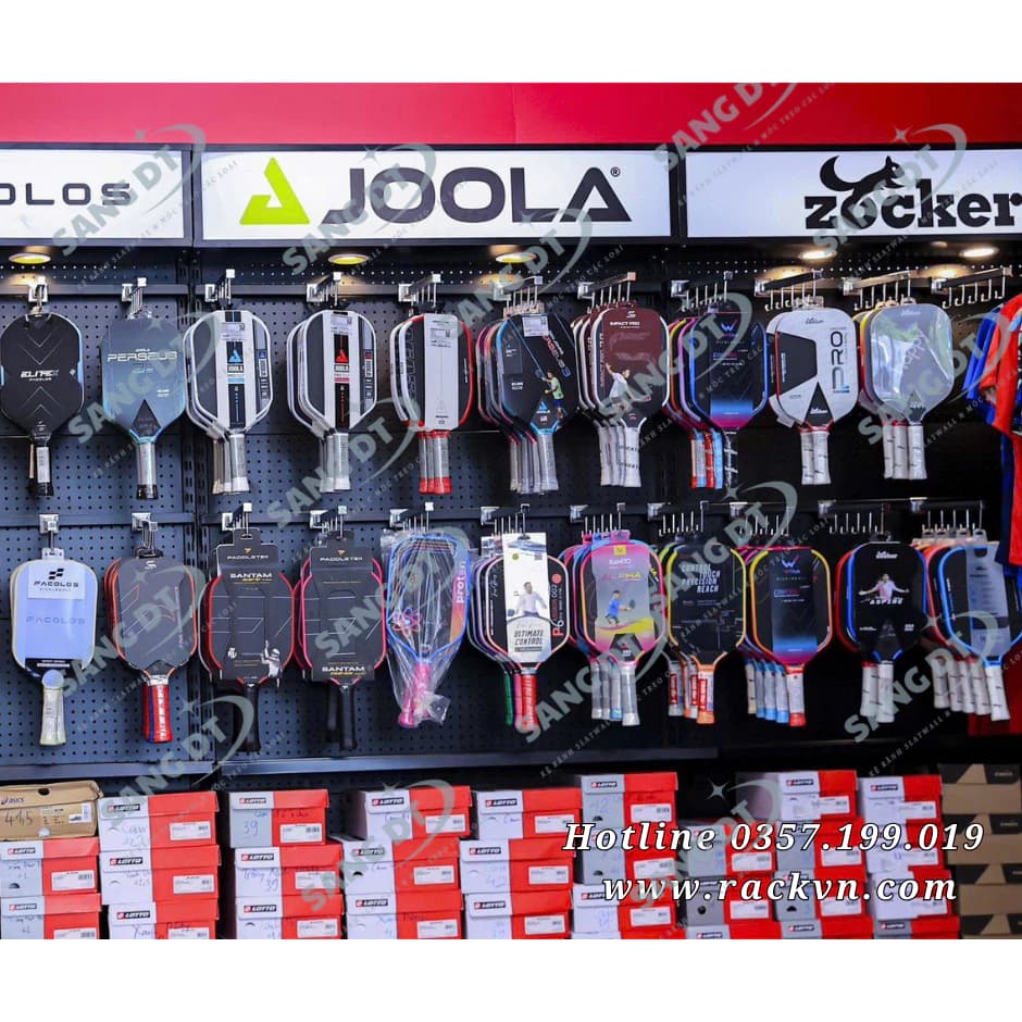 Trưng Bày Cửa Hàng Thể Thao Với Thanh treo 5 râu trưng bày vợt pickleball Móc treo vợt pickleball cài cây sắt 13x26mm sắt chống gỉ | Sports store display