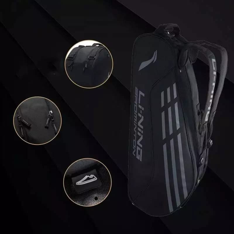 Túi Thể Thao Li-Ning - Túi Đựng Vợt Cầu Lông - 2 ngăn - Đen | P-ABJS023-3