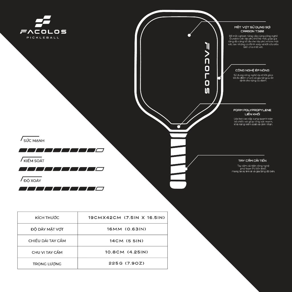 Vợt Pickleball Facolos LifeStyle 16mm Series Him & Her Collection