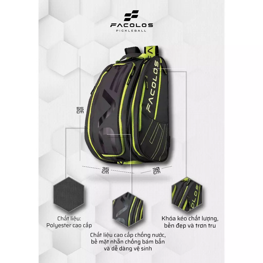 Balo Pickleball Facolos Elite Backpack - Cho Người Chơi Chuyên Nghiệp