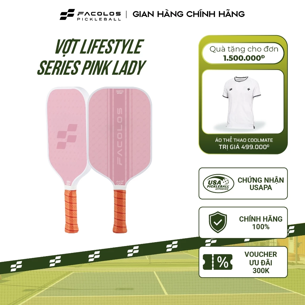 Vợt Pickleball Facolos Lifestyle Series – Pink Lady 16mm