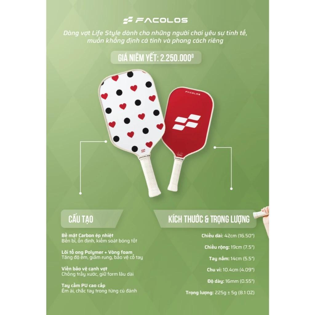 Vợt Pickleball Facolos Lifestyle Series – Ballet Royal Collection 16mm