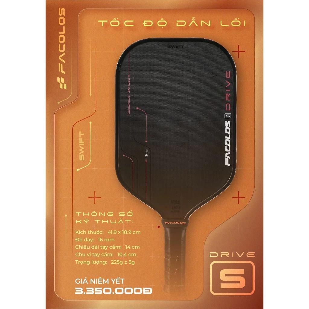 Vợt Pickleball Facolos Pro Series – Drive Swift Standard 16mm