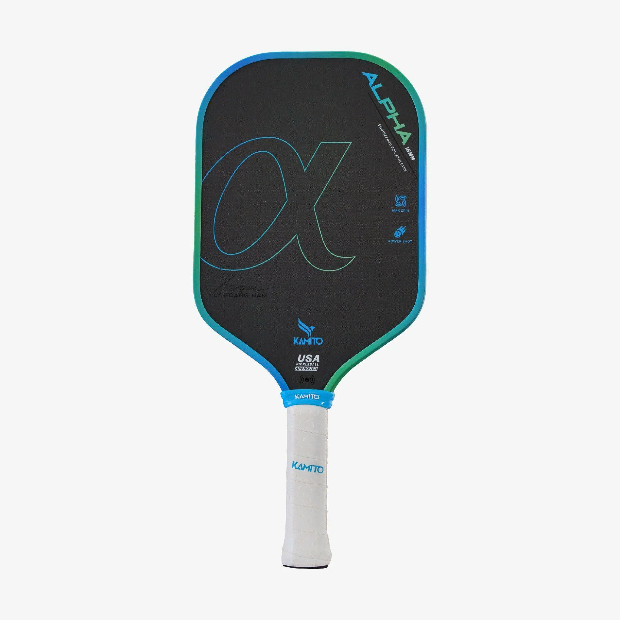 Vợt Pickleball Kamito Alpha α Lý Hoàng Nam | Xanh nước biển - hồng