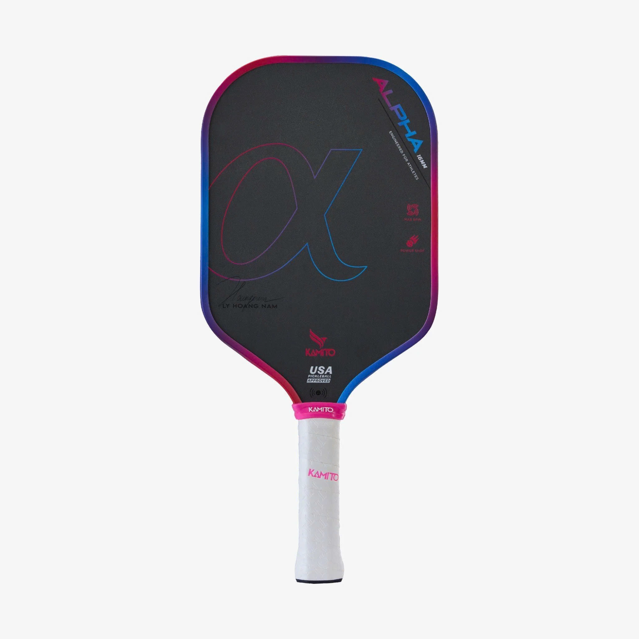 Vợt Pickleball Kamito Alpha α Lý Hoàng Nam | Xanh nước biển - hồng