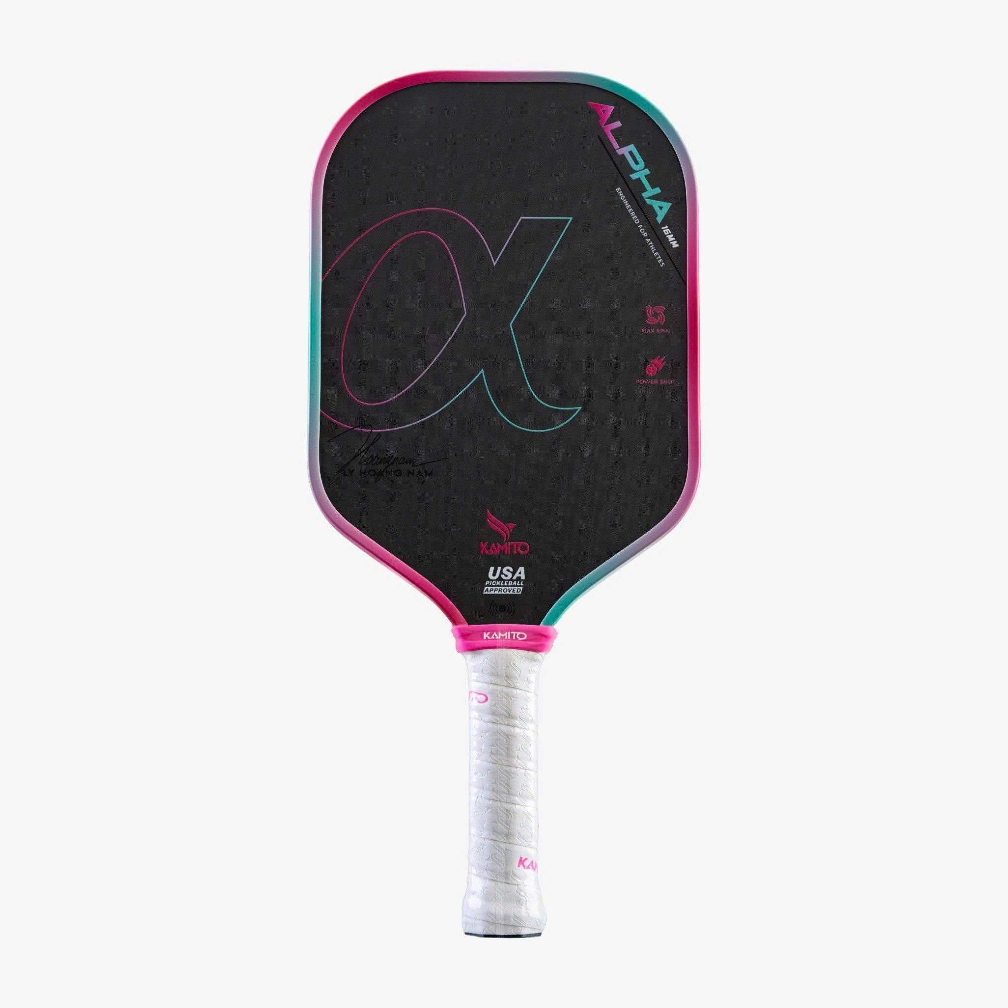 Vợt Pickleball Kamito Alpha α Lý Hoàng Nam | Xanh nước biển - hồng