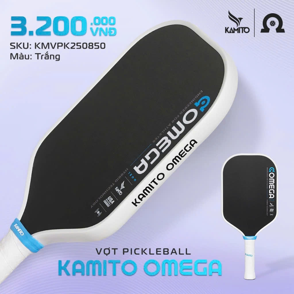 Vợt Pickleball Kamito Omega - Màu Trắng | KMVPK250850