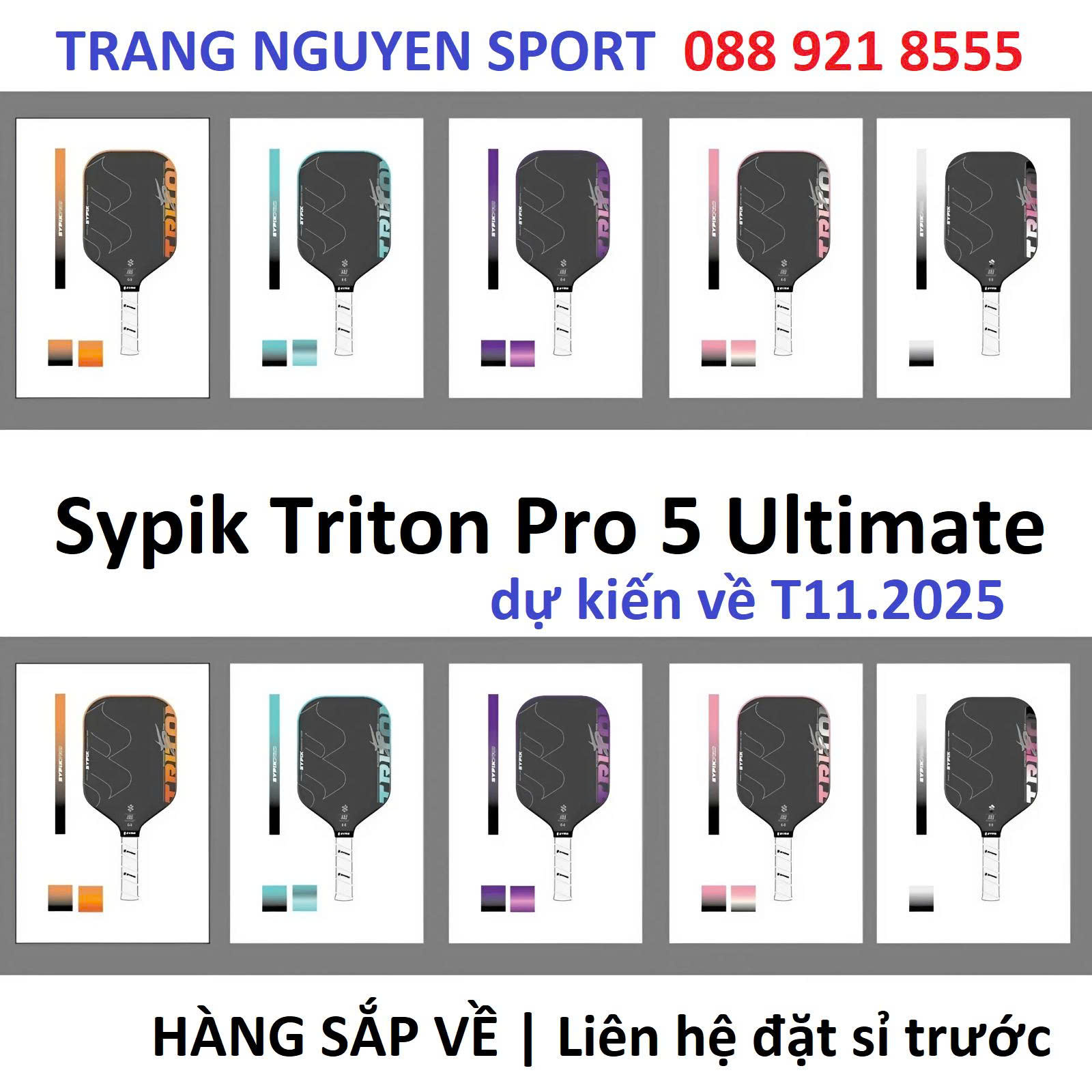 Vợt Pickleball Sypik Triton Pro 5 Ultimate - Màu Cam