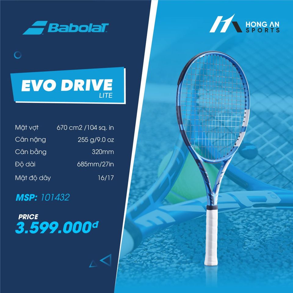 Vợt Tennis Babolat Evo Drive Lite 2021 (255gr) | 101432