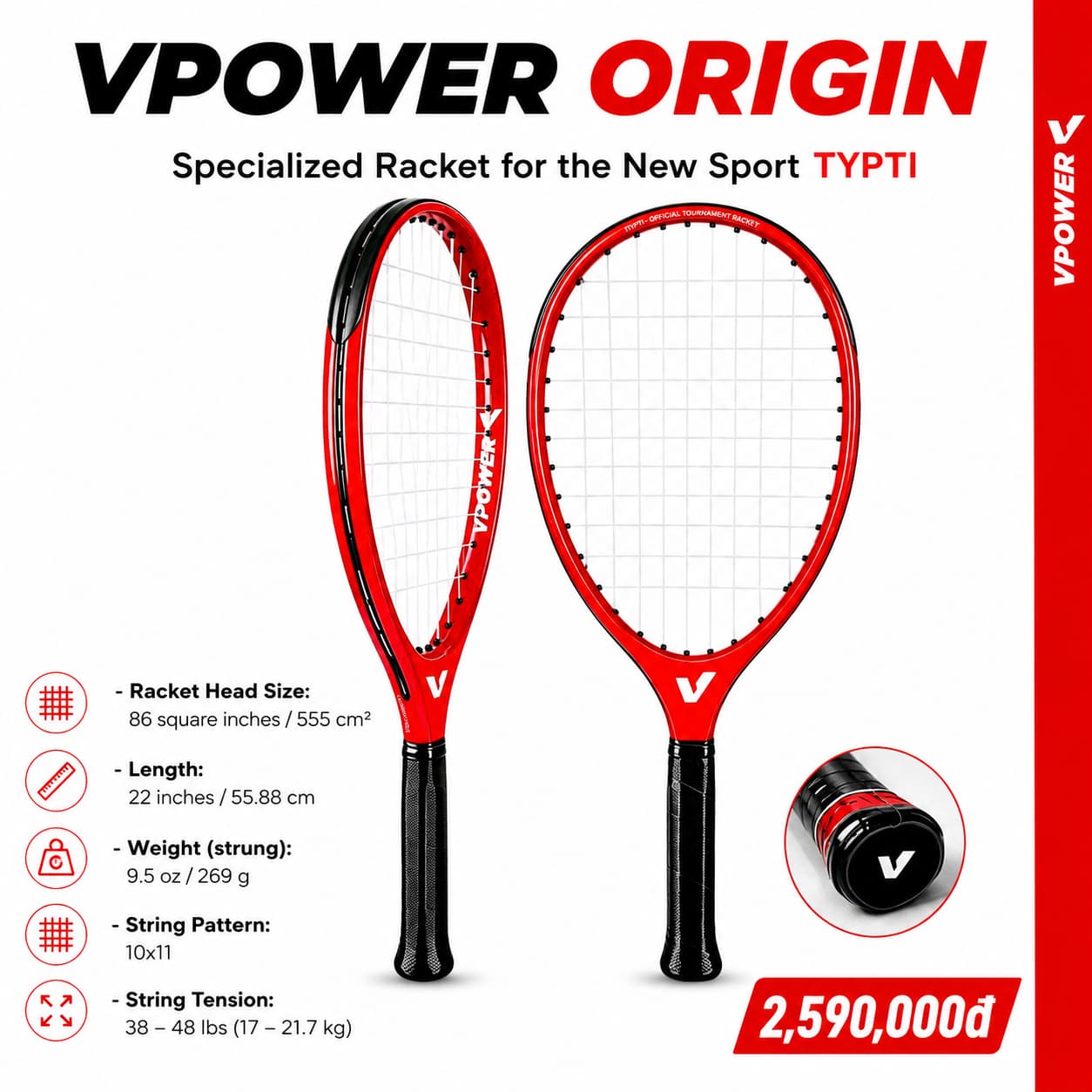 Vợt VPOWER Origin cho môn thể thao mới TYPTI
