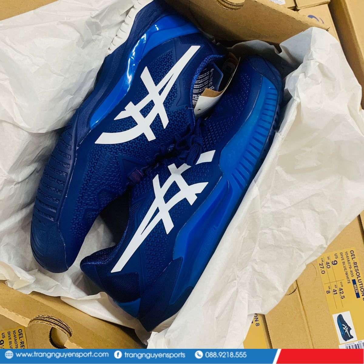 Giầy Tennis Asics Gel Resolution 8  Dive Blue/White