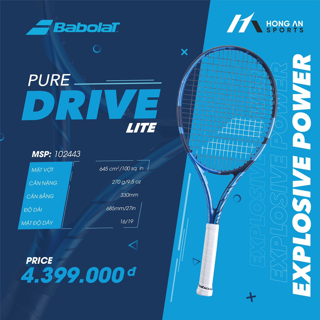 Vợt Tennis Babolat Pure Drive Lite (270g)