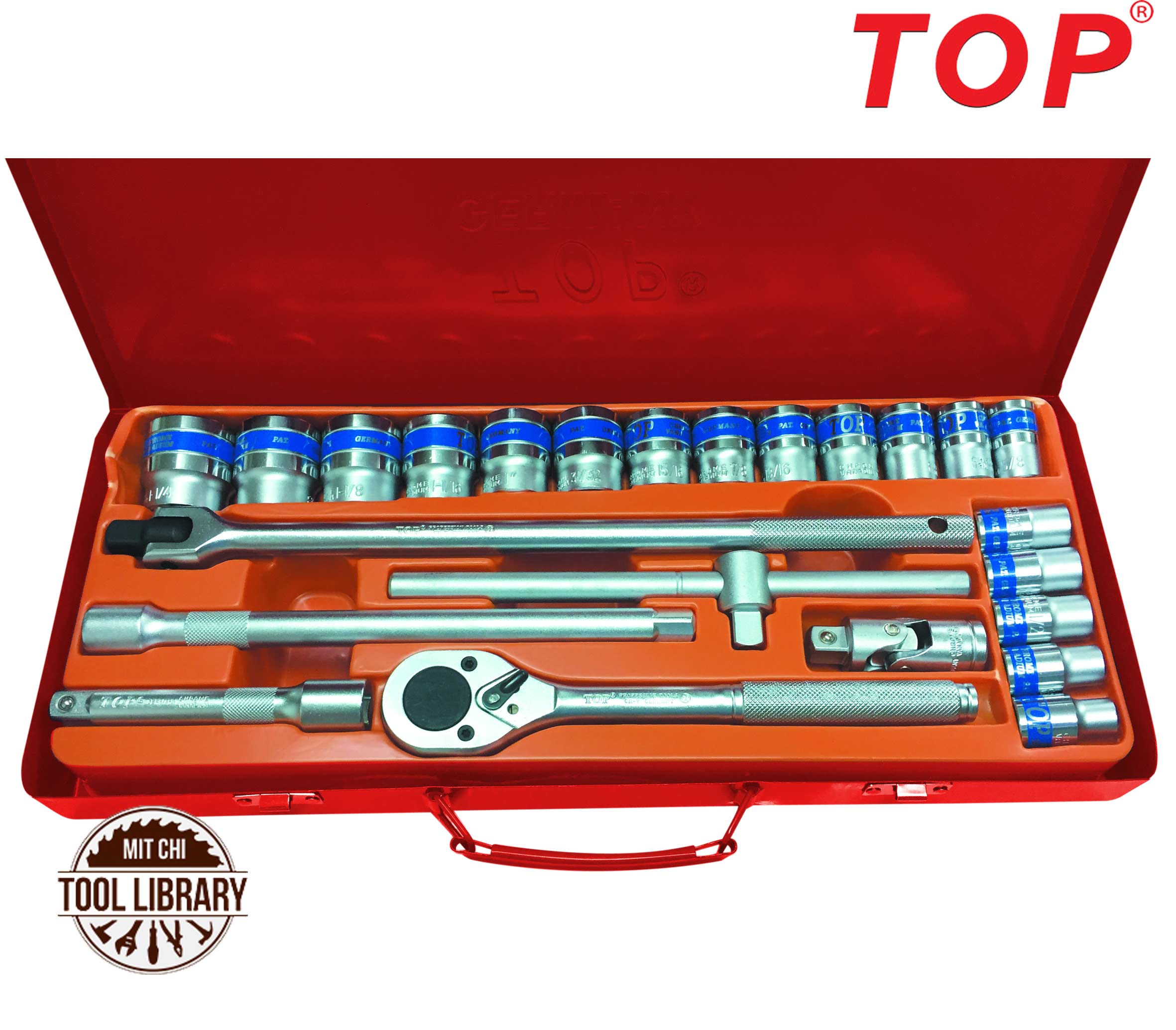 Bộ tuýp 24 món Đức ( Lục  - Bông) hệ Inch - TOP