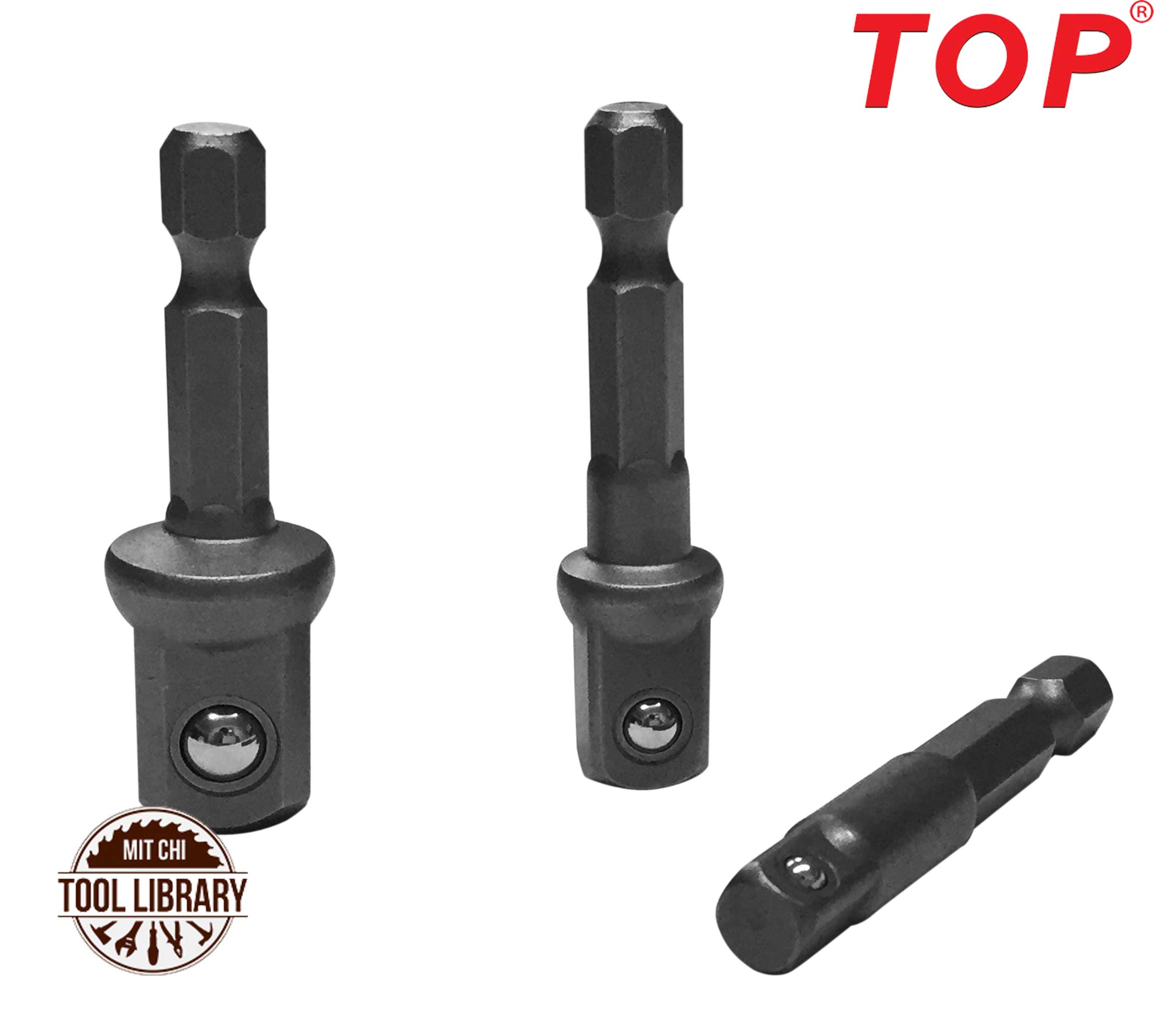 Bộ 3 Đầu Chuyển Đổi Mũi Khoan Lục Giác 1/2 + 1/4 + 3/8 inch - TOP