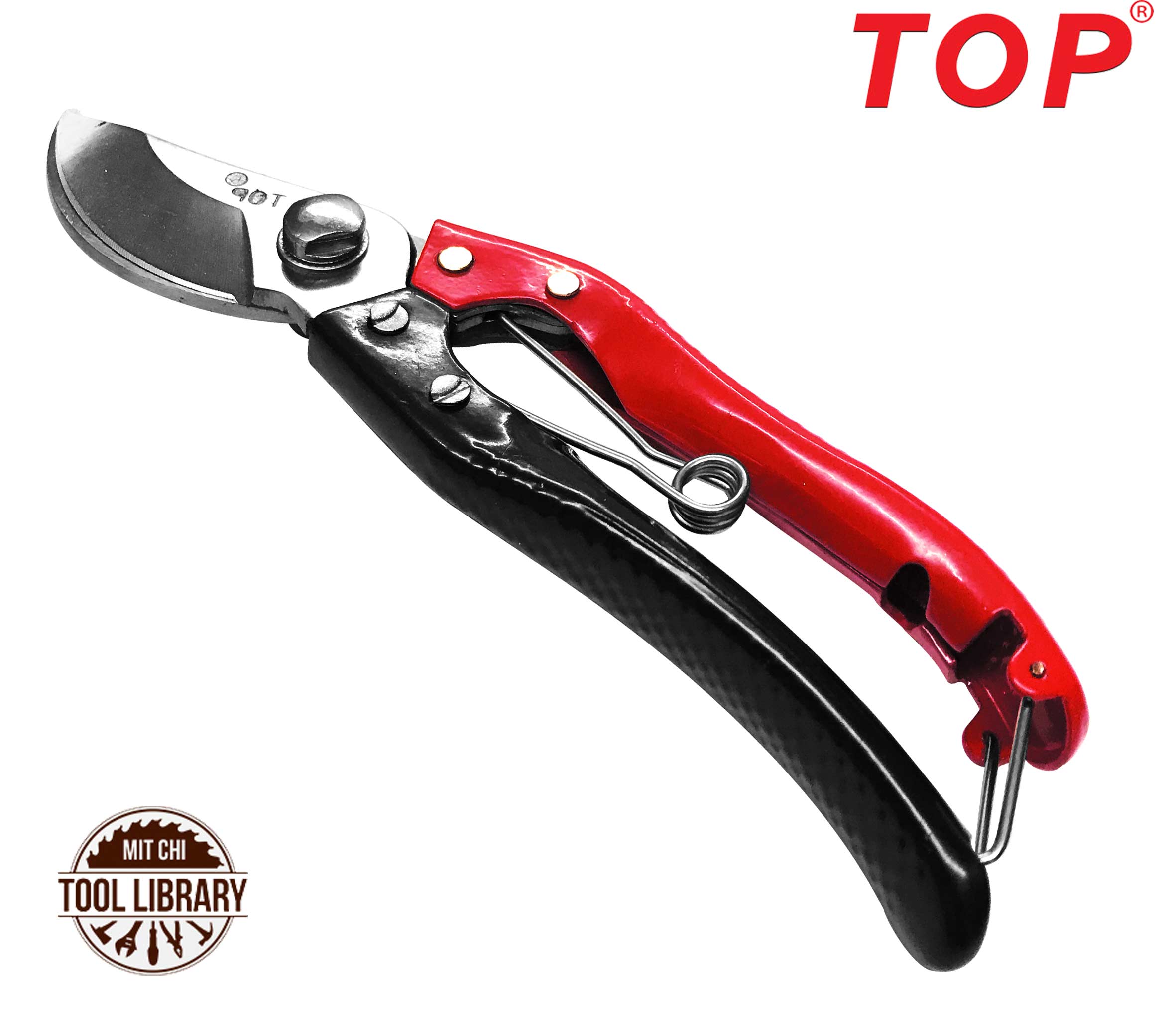 Kéo Cắt Cành 8 (200mm) Mỏ Cong, Cán Đỏ Đen - TOP