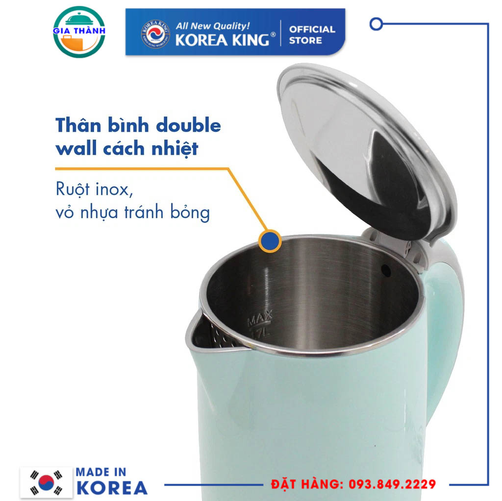 Bình đun siêu tốc Korea King 1,7 lit - PWP-17P/G