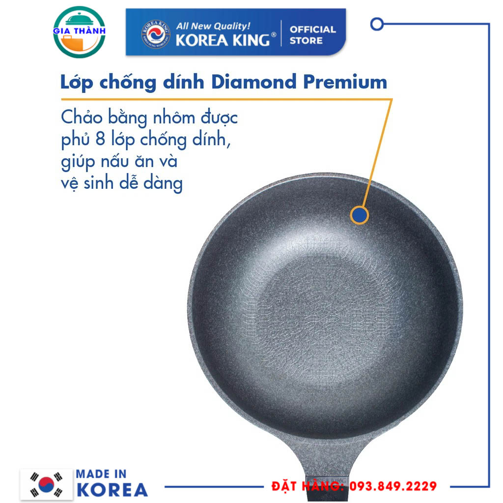 Chảo Diamond 28cm dùng cho các loại bếp  ( Lòng Sâu) - KW-28DI