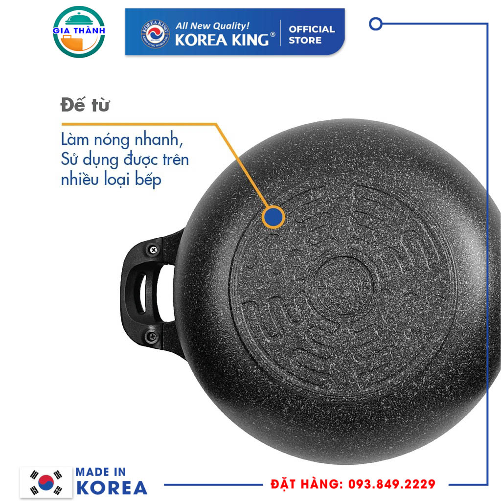 Chảo sâu 32cm quai kèm xửng hấp đa năng dùng cho các loại bếp -KW-32MSI