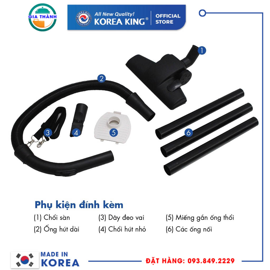 Máy hút bụi cầm tay Korea King PDG-666 (220V/50Hz, 1000W)