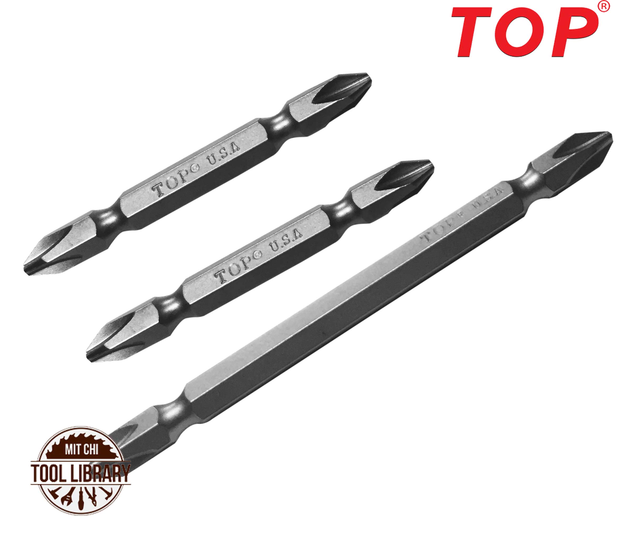 Mũi siết vít 2 đầu Trắng Ngắn (PH2 x 65MM) - TOP