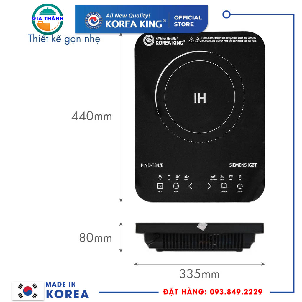 Bếp điện từ đơn Korea King - PIND-T34/B