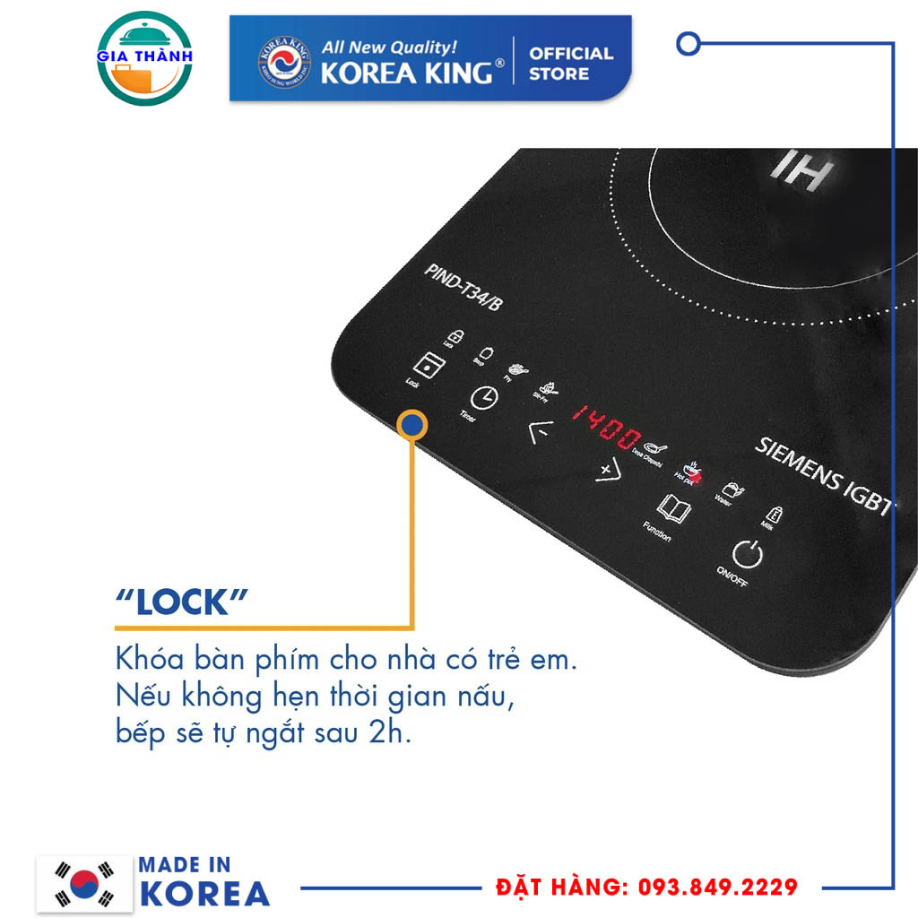 Bếp điện từ đơn Korea King - PIND-T34/B