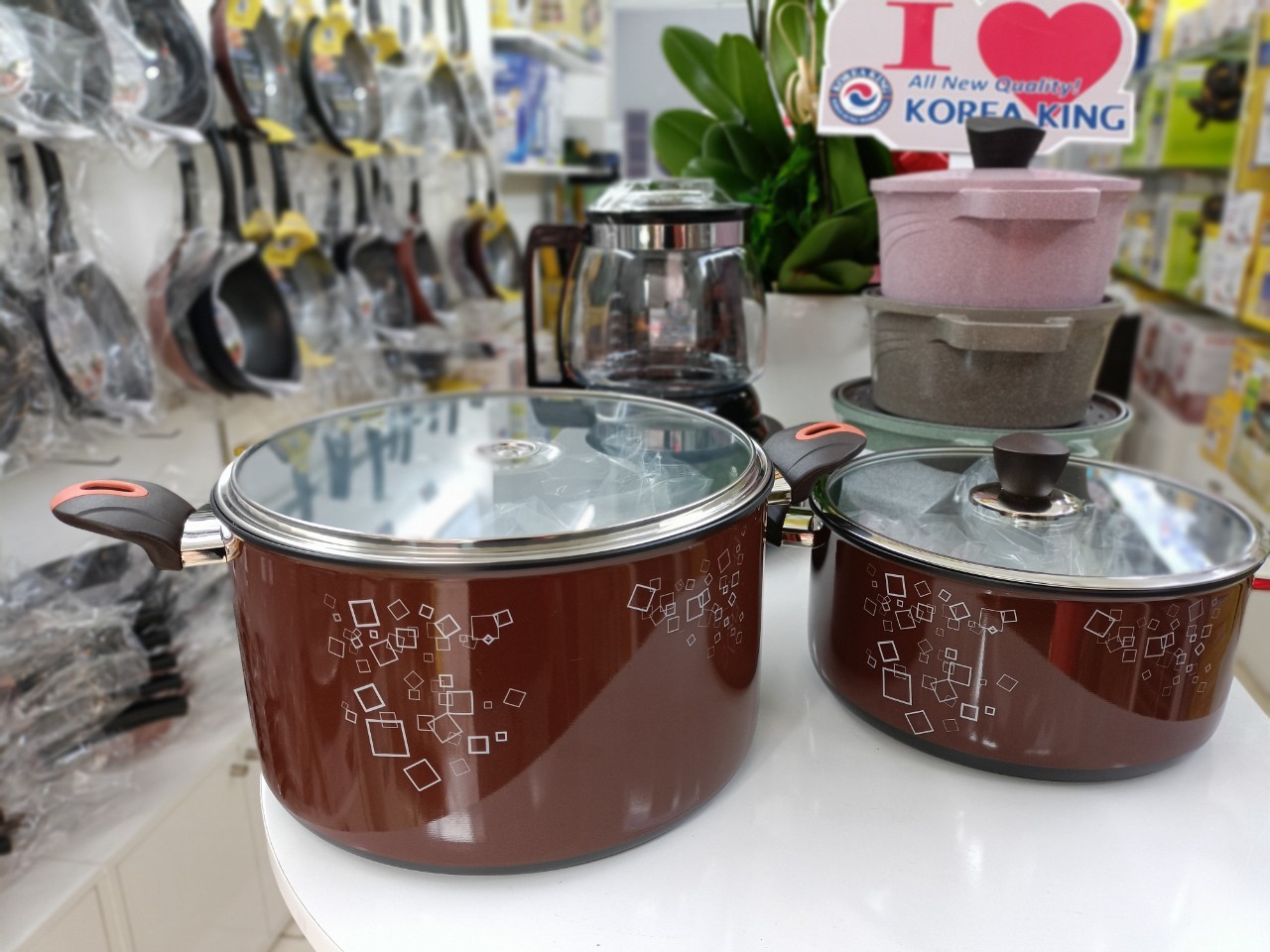 [Hàng chính hãng] - Bộ 3 nồi Cao cấp Korea King KAL-26000B (Nâu)