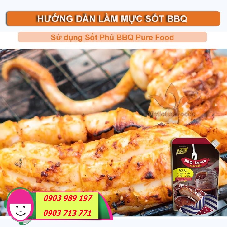 🦑 HƯỚNG DẪN LÀM MỰC SỐT  VỚI BBQ SAUCE PURE FOODS  🦑