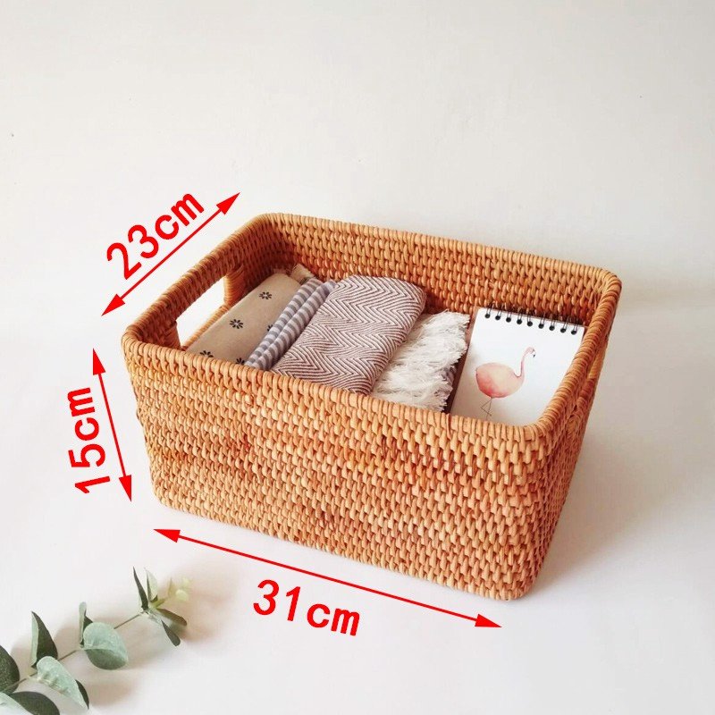 Giỏ chữ nhật có tay cầm mây tre Size S : 31x23xH15cm Sa Maison Giỏ Chữ Nhật Có Tay Cầm Mây Tre Size S : 31X23Xh15Cm Sa Maison