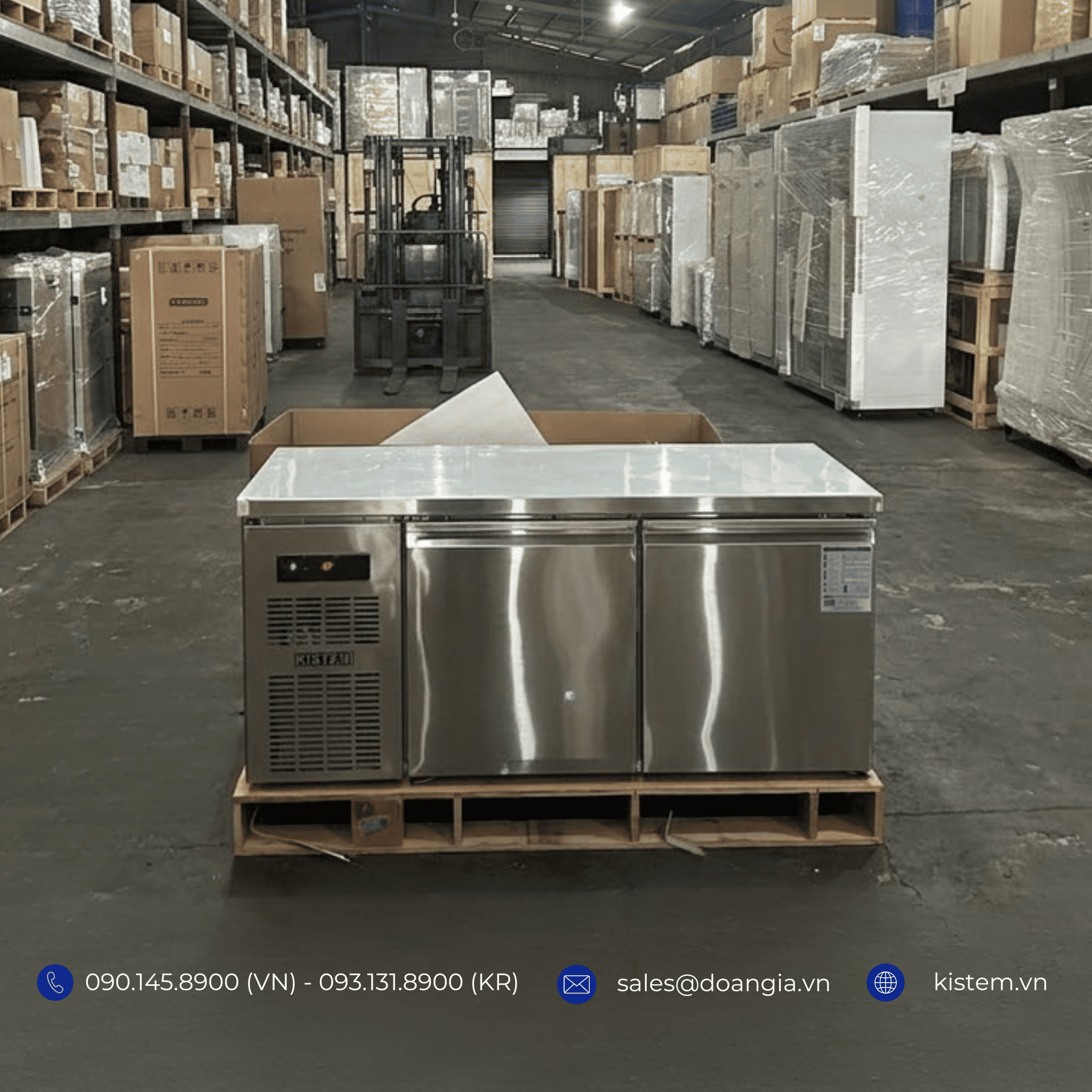 tủ mát bàn chặt inox